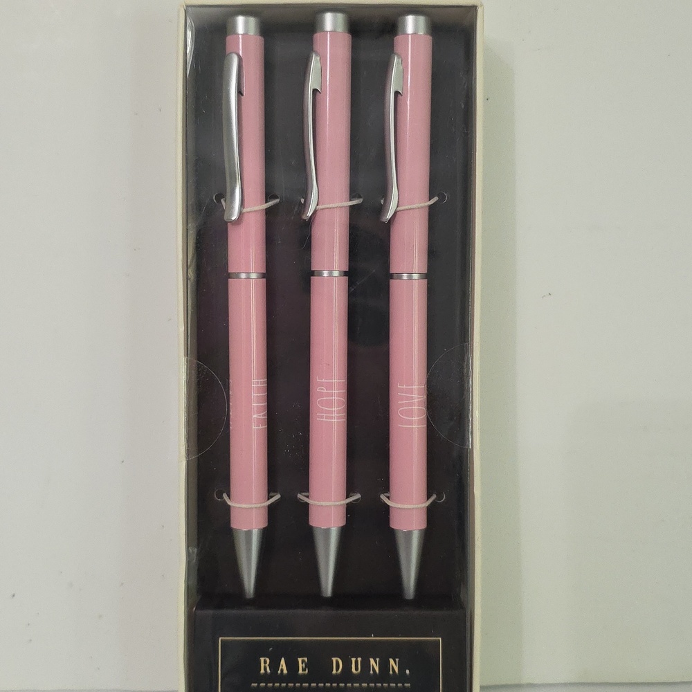Rae Dunn Ballpoint Pink Pen, Pack of 3, New-in-Box